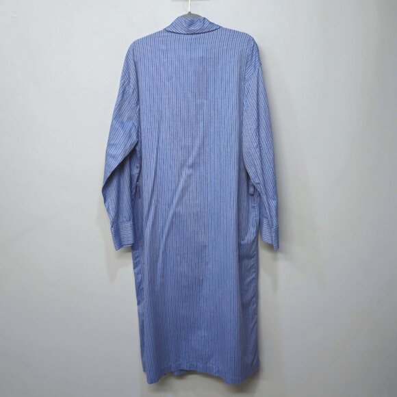 H. Huntsman & Sons Savile Row London Blue 100% Cotton Pockets Mens Robe Large L - Picture 5 of 6